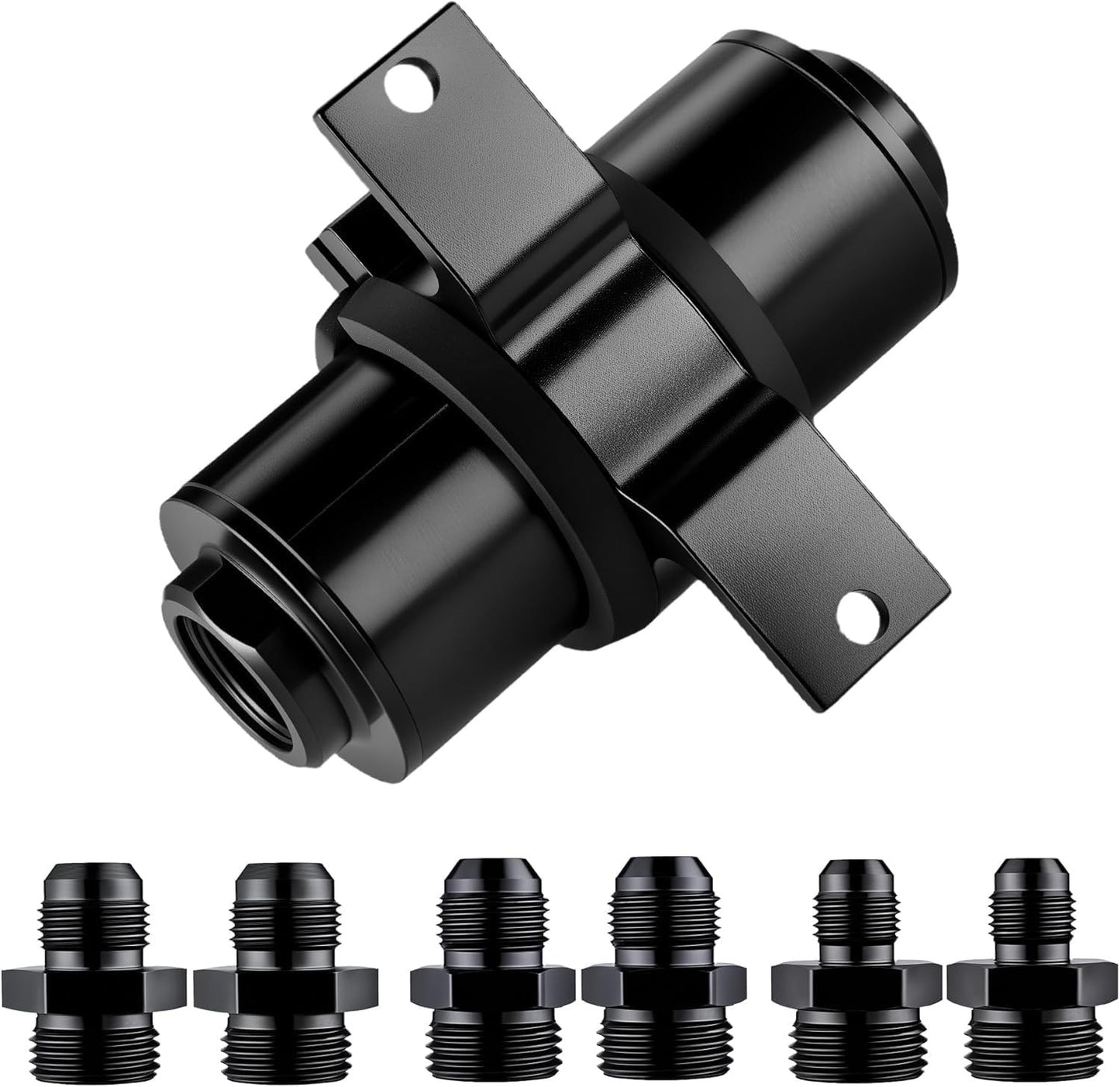 10 Micron Inline Fuel Filter w/ 6AN 8AN 10AN Adapters Bracket Clamp Fuel Filter