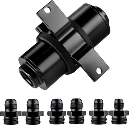 10 Micron Inline Fuel Filter w/ 6AN 8AN 10AN Adapters Bracket Clamp Fuel Filter