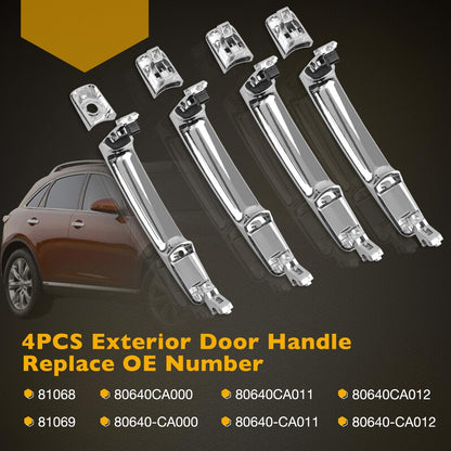 4X Exterior Door Handles Front & Rear LH RH For 03-15 Nissan Rogue Infiniti FX35