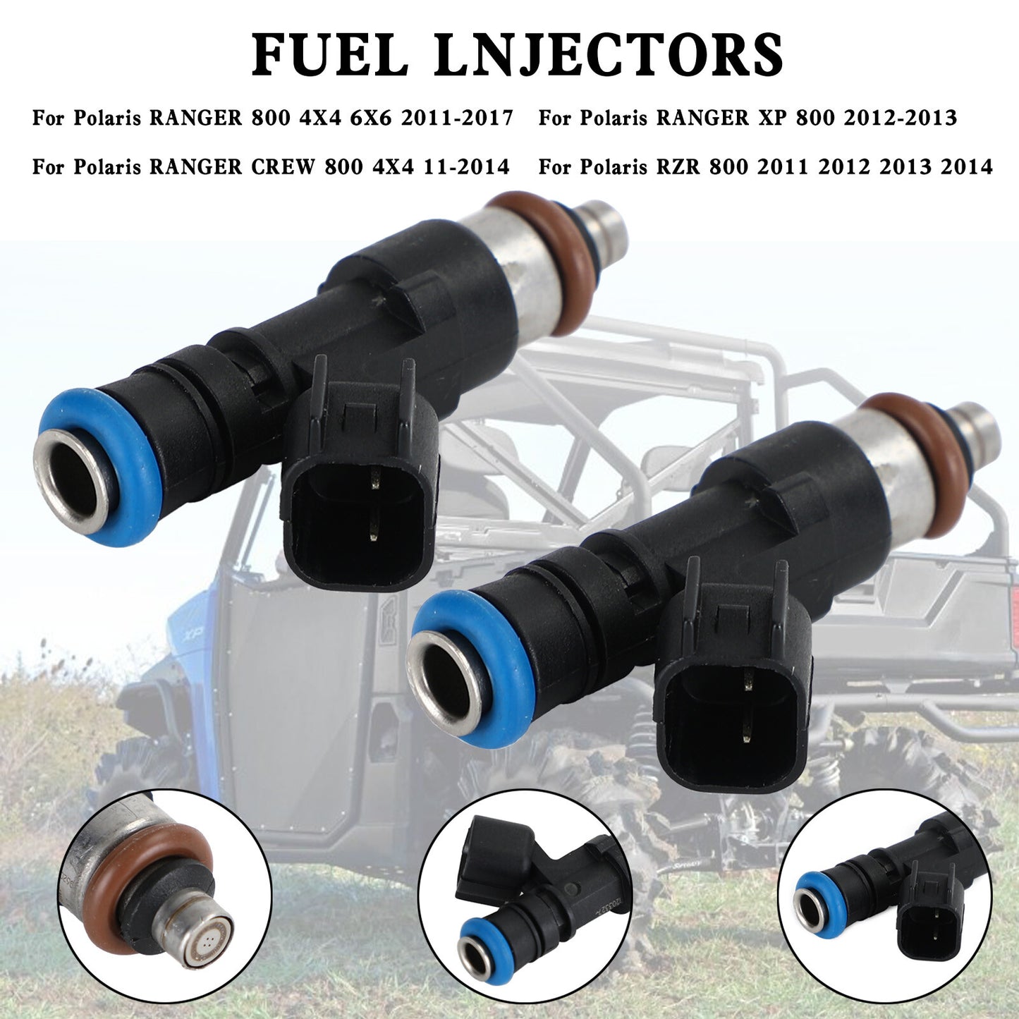 2PCS Fuel Injectors For Polaris Ranger XP 800 1204318 0280158197 GX1111IJ117XG