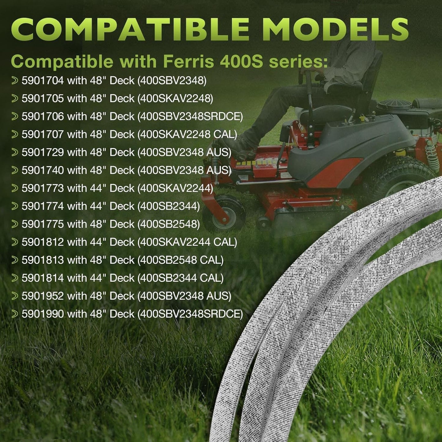 112.48" x 0.5" Mower Deck Drive Belt For Ferris 400S Series 48" 885714YP 885714