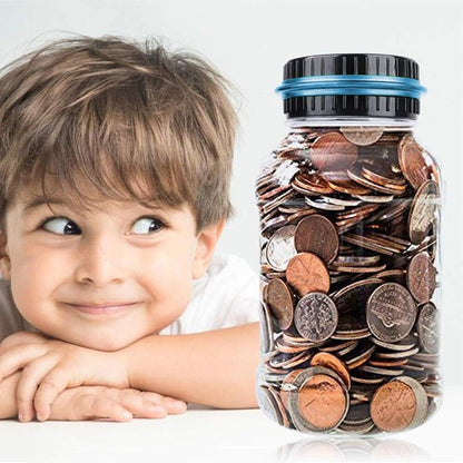 Blue Digital Coin Bank Vcertcpl 1.8L LCD Counting Money Jar for All Coins