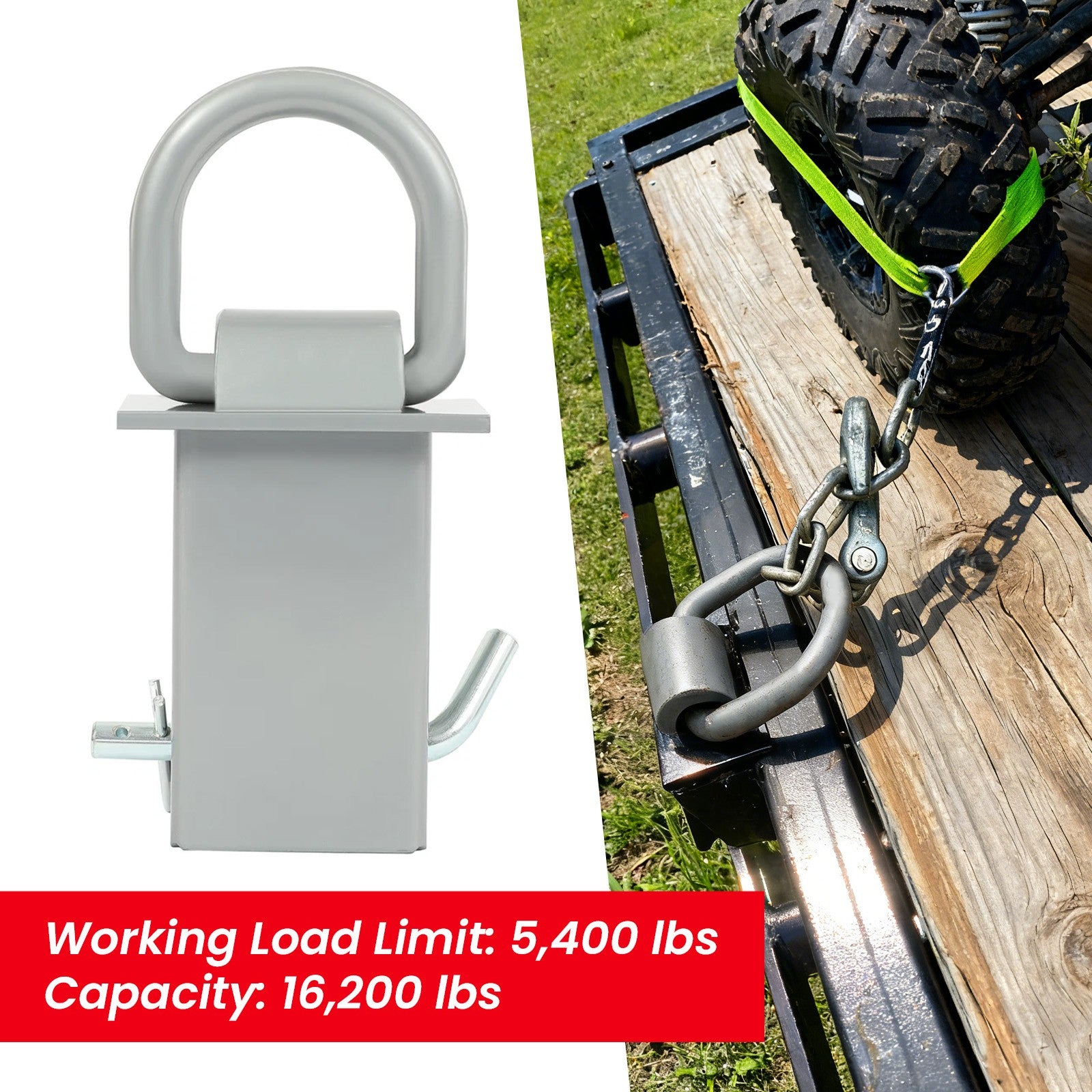 Solid Spare 8 Heavy Duty Trailer Stake Pocket D Ring 5400Lbs Load Limit For Standard 2"x4"