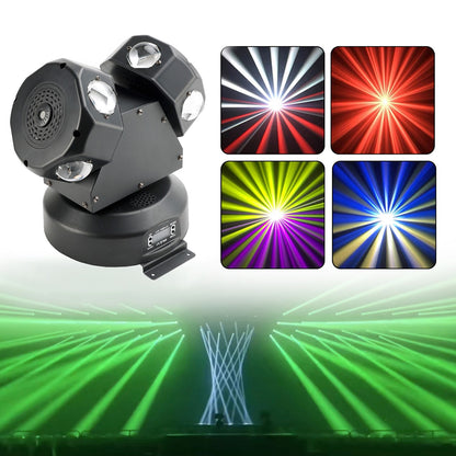 120W Moving Head Light 8 LED Rotating Beam Light RGBW Stage Light DJ Lighting