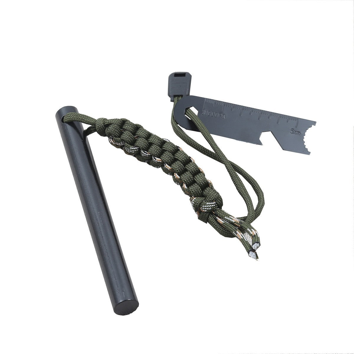 HUGE 5 x 1/2" FERRO ROD Fire Starter Survival Striker Flint + Emergency Paracord