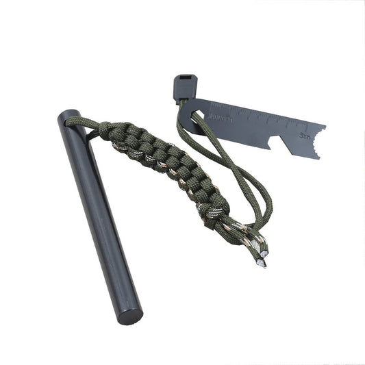 Solid Spare HUGE 5 x 1/2" FERRO ROD Fire Starter Survival Striker Flint + Emergency Paracord