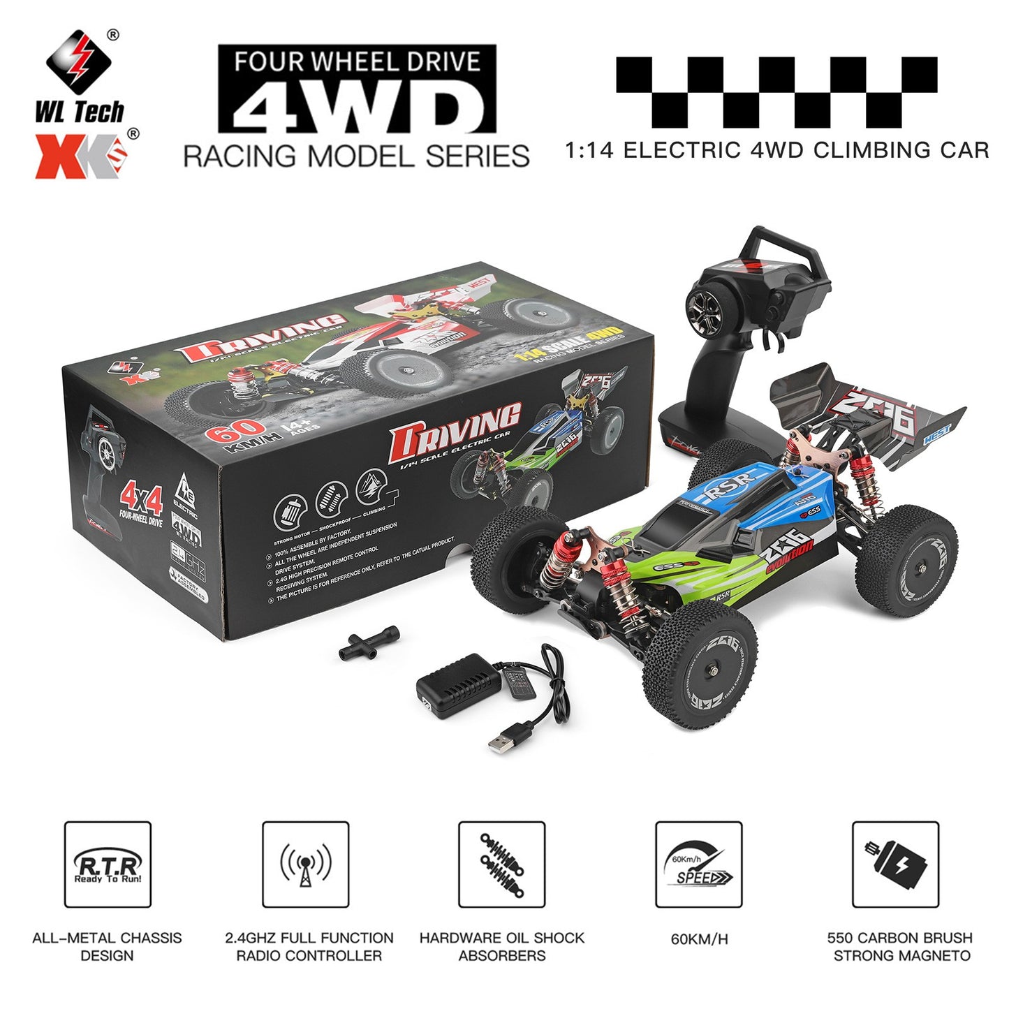 ??WLtoys 144001 RTR 2.4GHz 60km/h High Speed Drift Racing Car Remote Control Car