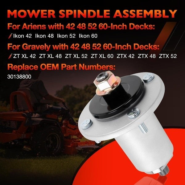 Lawn Mower Deck Spindle For Ariens Ikon Gravely ZT ZTX 42 48 52 60 Inch 30138800