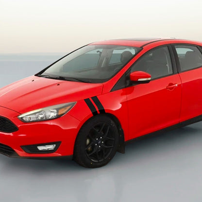 3" Dual Fender Stripe Hash Mark Stripe Decal Graphic Kit For Ford Focus