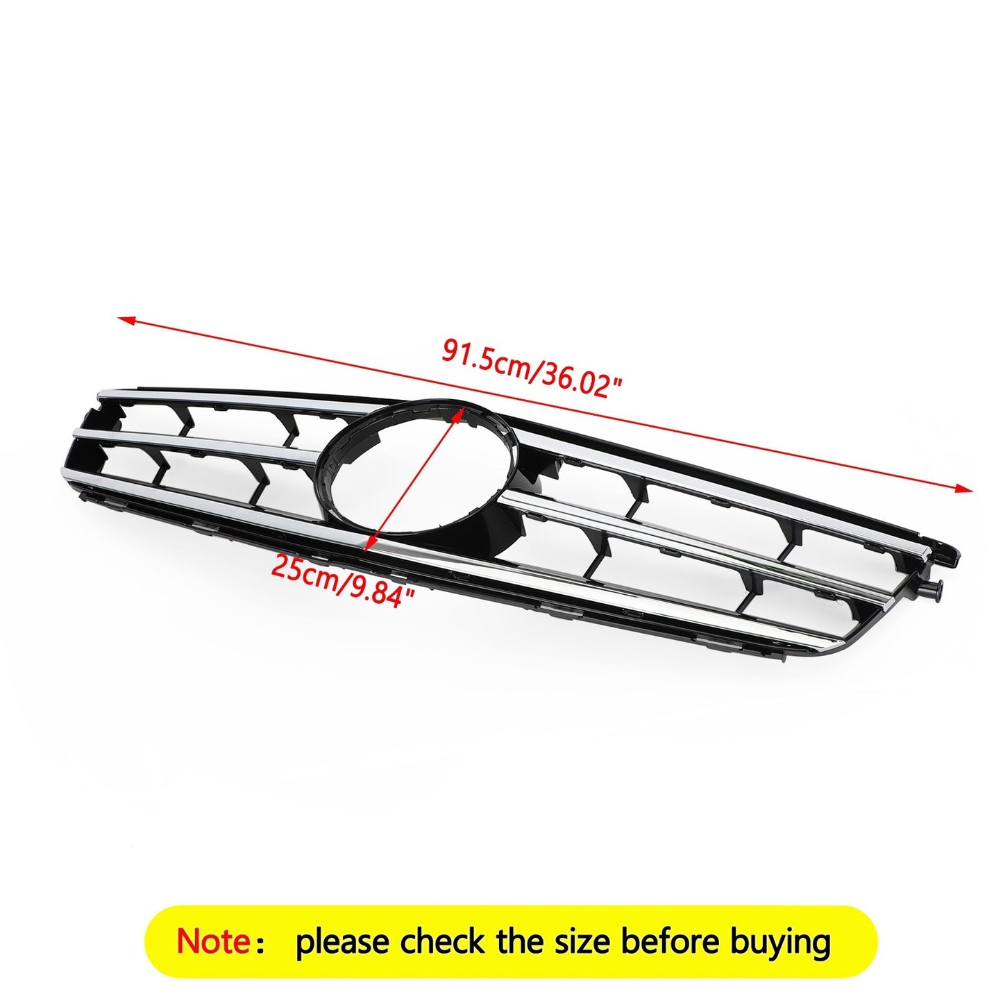 LED Black Chrome Front Grill Grille Fits Benz C Class W204 C300 C350 2008-2014·
