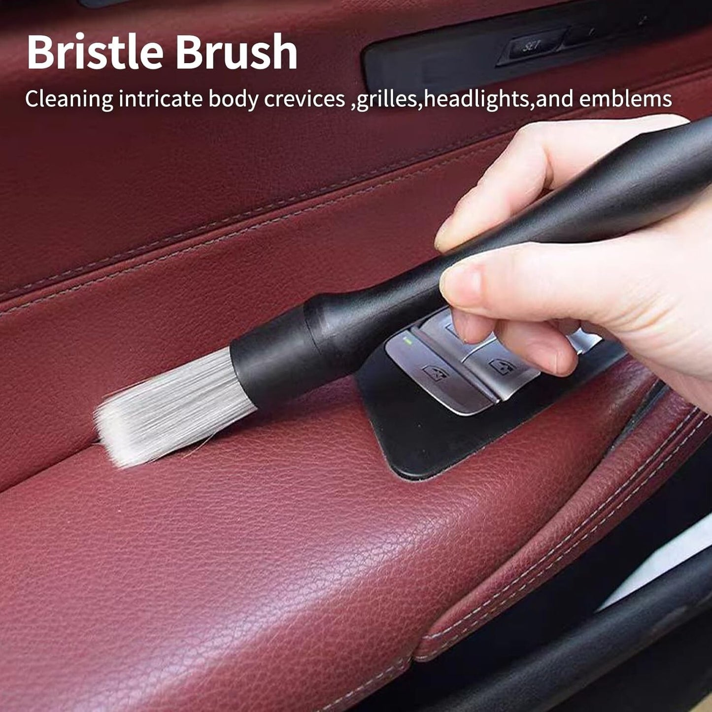 3pcs Car Detailing Brush Wash Auto Detailing Cleaning Kit Engine Wheel Clean Set