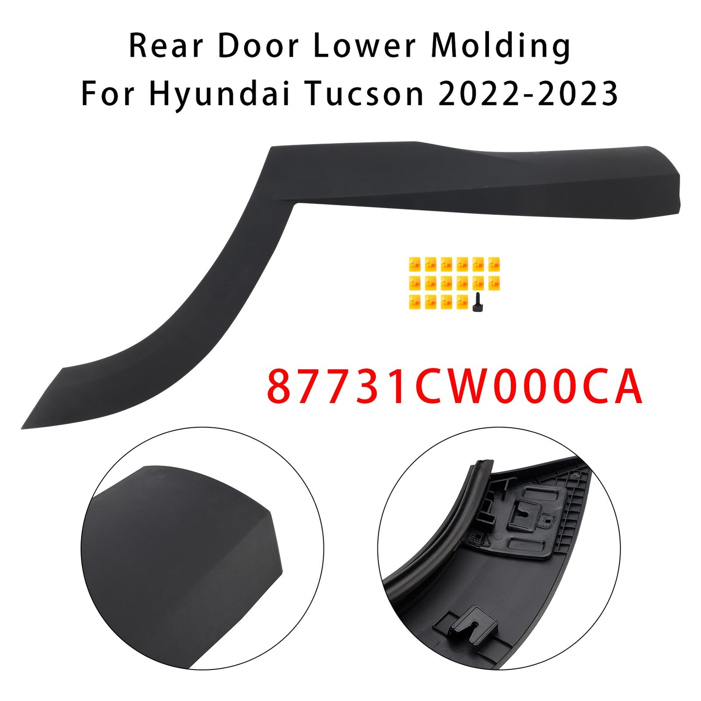 Rear Left Side Door Lower Molding 87731CW000CA For Hyundai Tucson 2022-2023*