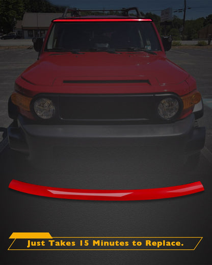Red Upper Outer Moulding Trim Front Top Windshield For 2007-14 Toyota FJ Cruiser