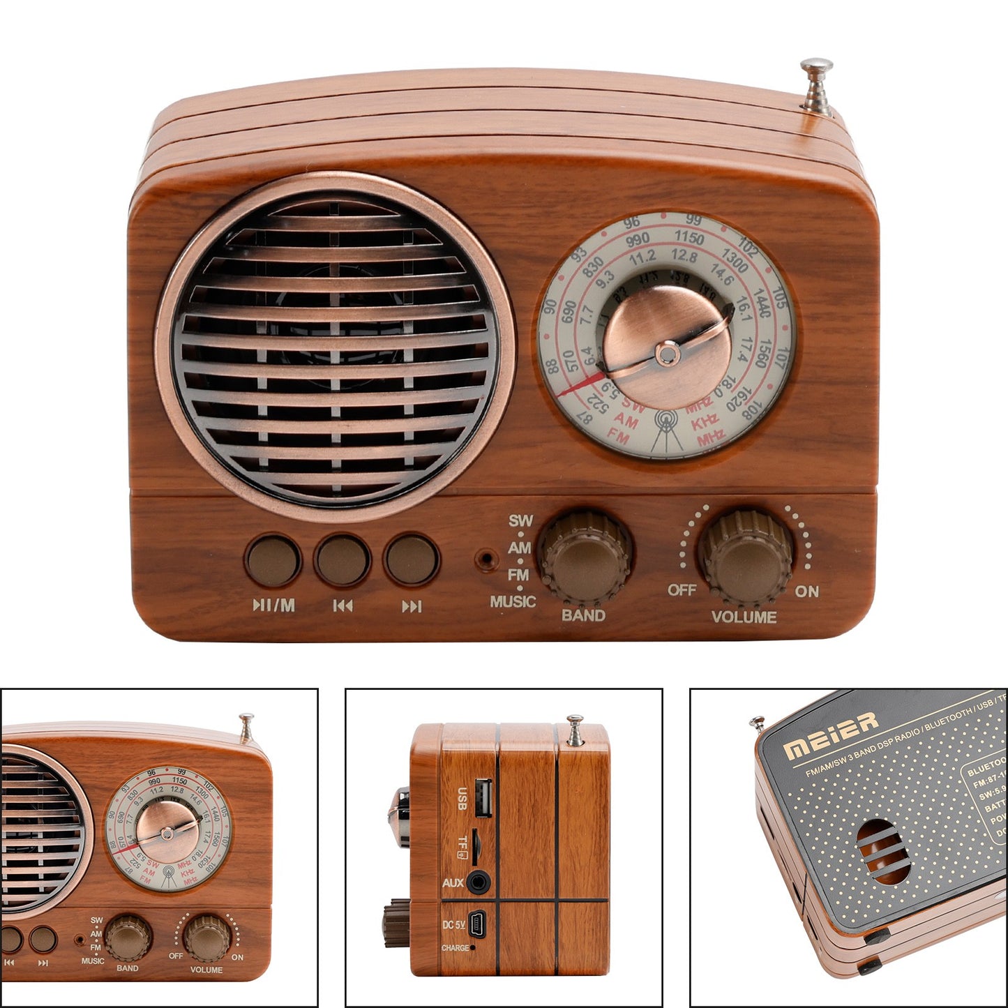 Retro-Style Decorative Radio Mini Multifunction Music Player Bluetooth Speaker*