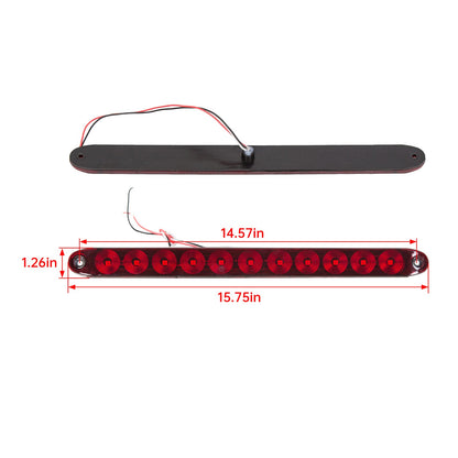Solid Spare 4PCS 16" Red Truck Trailer Light Bar 11 LED Stop Turn Tail Brake Lights Strip