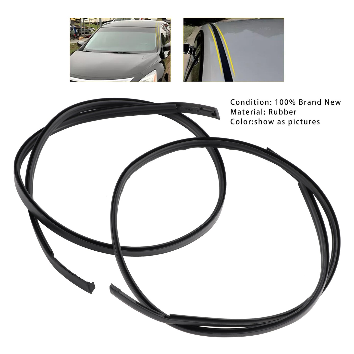 2PCS Roof Drip Molding Trim Left & Right Side Rubber For Nissan Altima 2013-2018