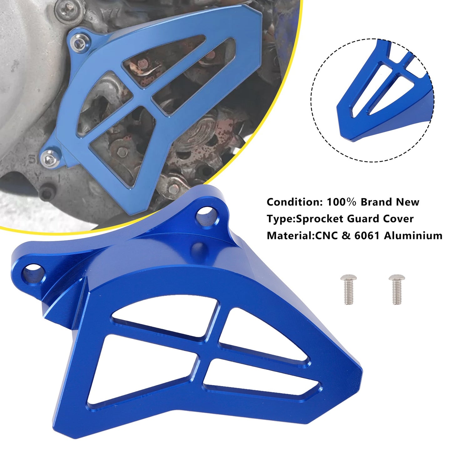Sprocket Guard Cover Aluminum Chain Protector For Yamaha YZ125 1993-2004 Blue