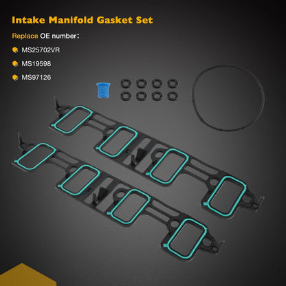 Intake Manifold Gasket Set For 07-16 GMC Savana Chevy Silverado Cadillac Hummer