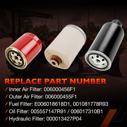 6Pack Air Oil Fuel Filter Kit For Mahindra 4540 4550 006000455F1 006000456F1