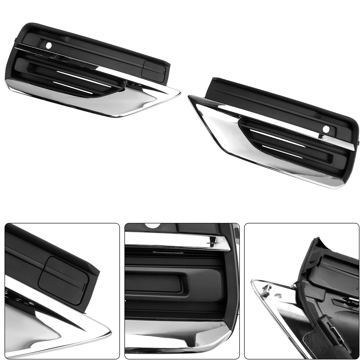 2PCS Front Bumper Fog Light Grille Fog Lamp Grille Fit Volvo XC90 2021-2024