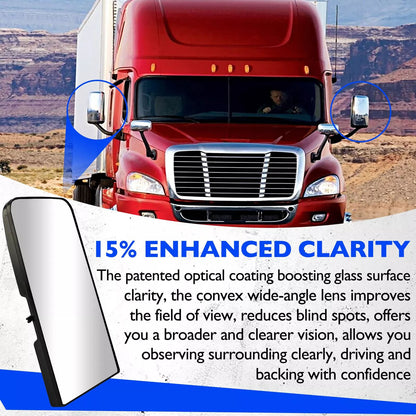 Heated Upper Flate Rear View Mirror Glass For 2008-2016 Freightliner Cascadia