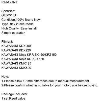 Reed Valve System For KAWASAKI KDX200/220 ZX150/KRZ150 KMX125 KMX500 V313A