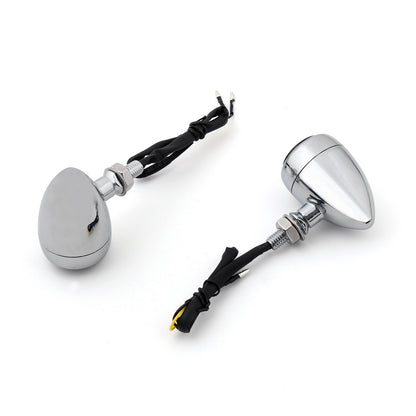 Motorcycle Bullet Turn Signals Indicators Fit For Chopper Cafe Racer CHR US