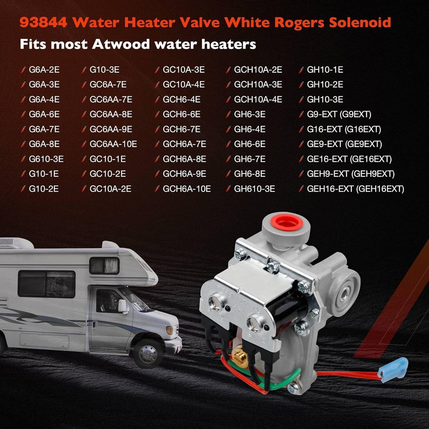 RV Water Heater Solenoid Gas Valve For Atwood 6 & 10 Gallon 93844 93870 93321