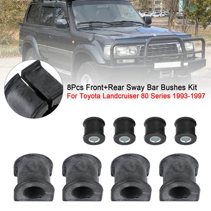 8Pcs Front+Rear Sway Bar Bushes Kit For Toyota Landcruiser 80 Series 1993-97 V1