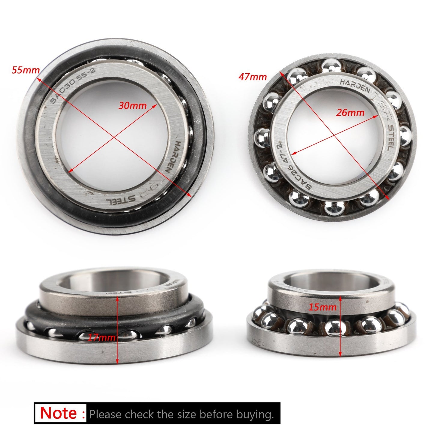 Steering Head Bearing Kit for Honda 91016-MR7-003 CB1000R CB500F VT750 Shadow EJ
