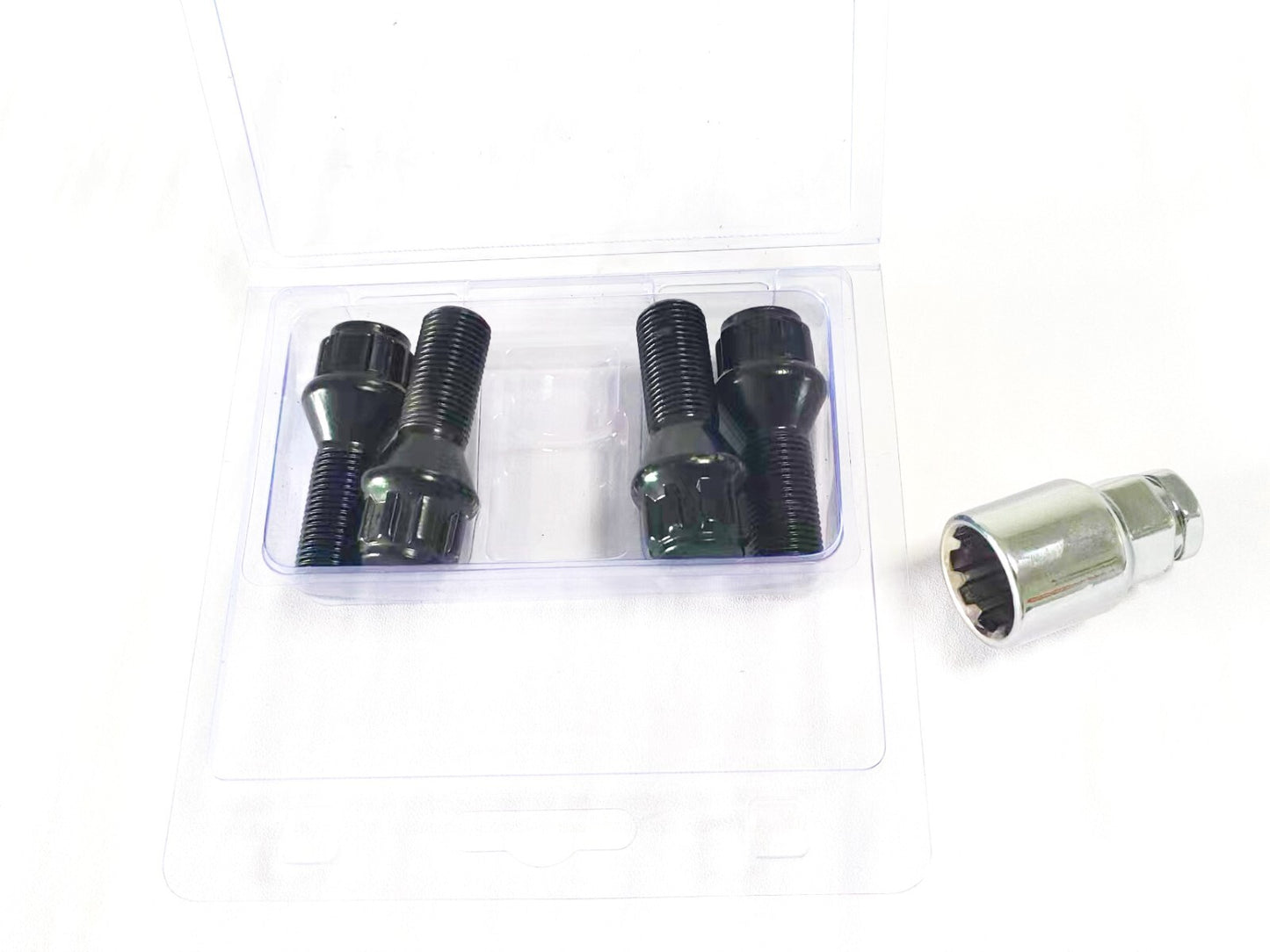 Set of 4 14x1.25 28mm Black Wheel Locks BMW 2 3 4 5 6 7 X5 X3 Series Mini Cooper