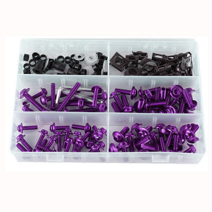 177x Fairing Fender Fastener Kit Body Screws Bolts Washers Motorcycle Purple