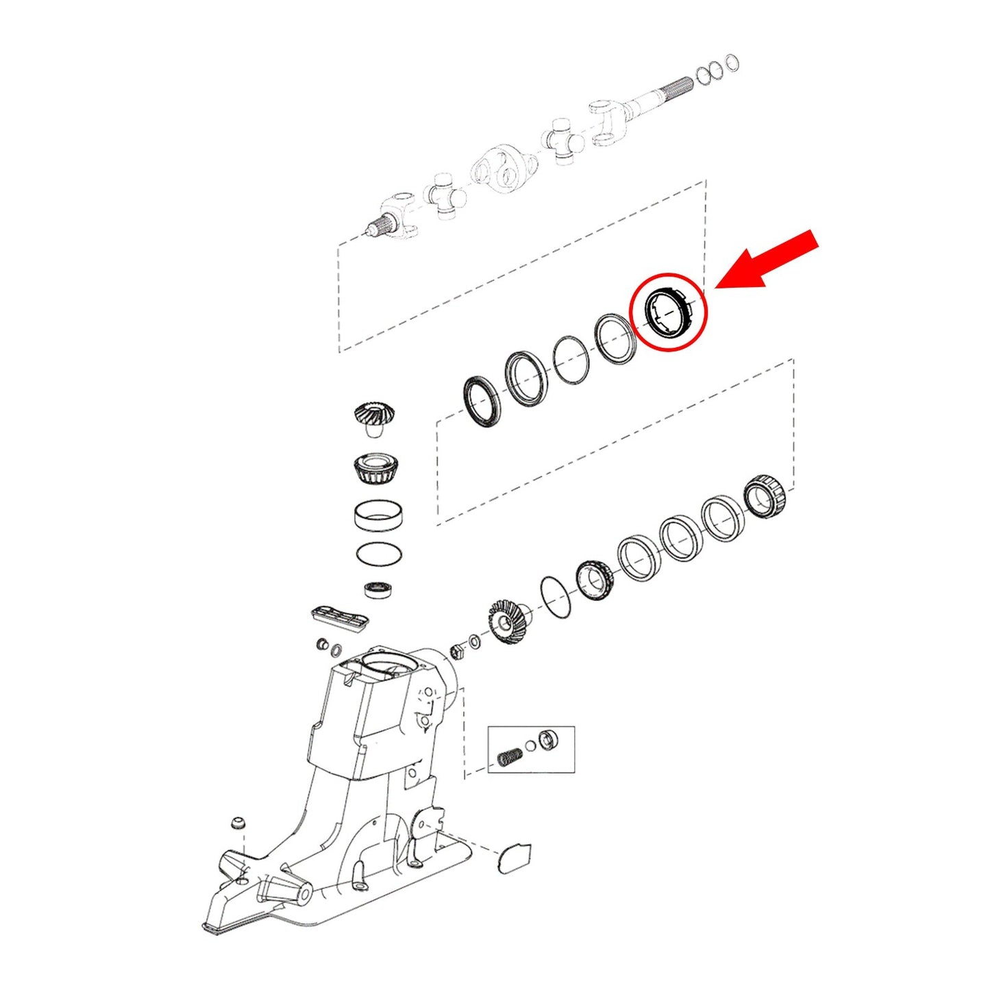 Retaining Nut for MerCruiser R-MR Alpha I Gen II - 816811-2, 8168111, 18-3752