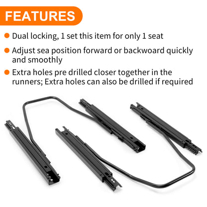 Solid Spare 2pcs Universal Dual Lock Seat Sliders Rails Bracket Track Aessembly Adjustable