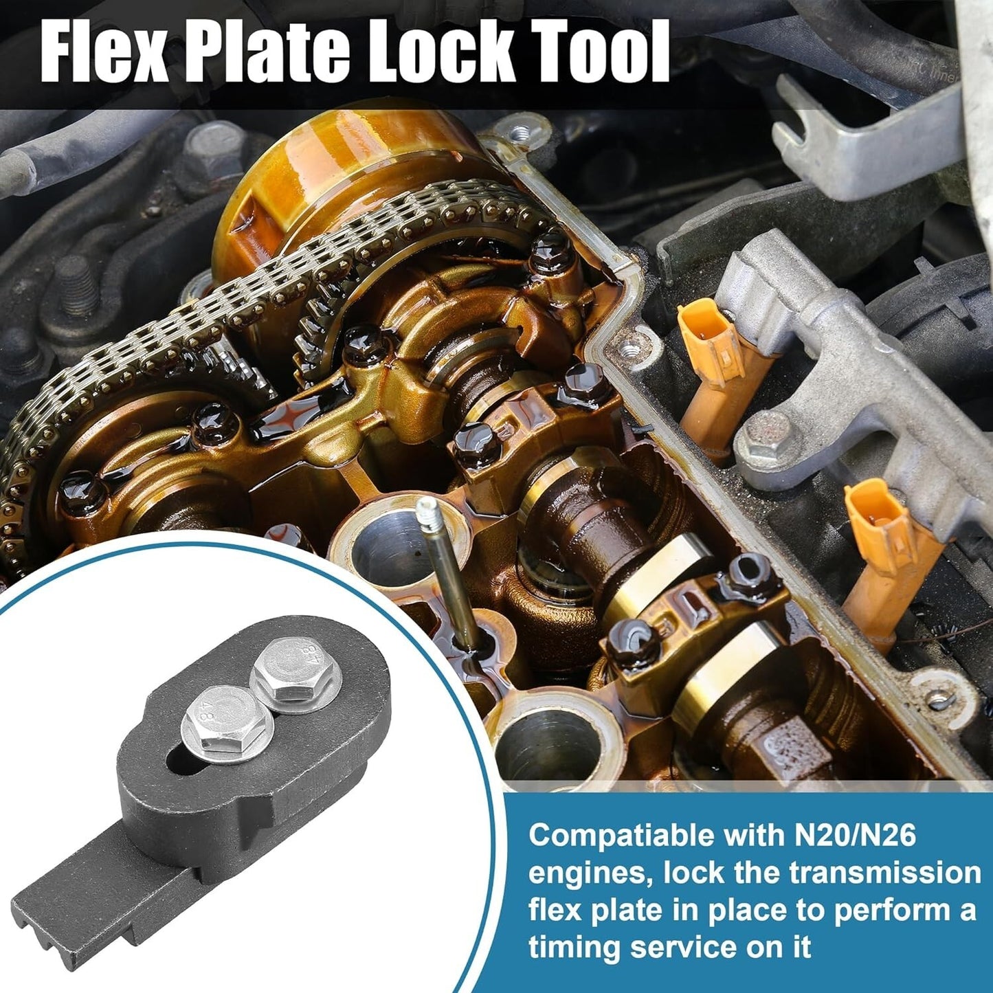 2801 Flywheel Holder Flex Plate Lock Timing Chain Tool for BMW N20 N26 Engines