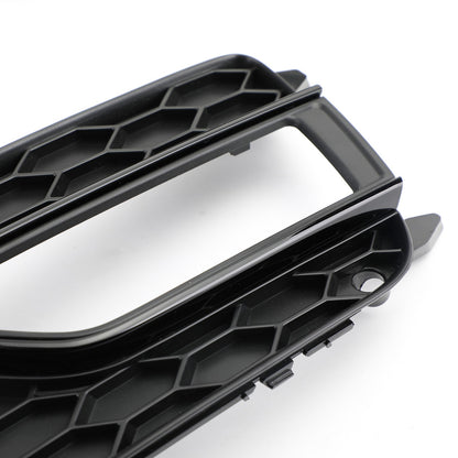 Pair Front Fog Lamp Black Trim Grills Grill Fit AUDI A5 S-Line S5 2013-2016