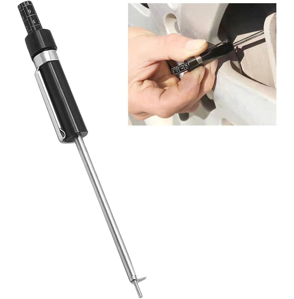 Brake Pad Thickness Gauge Measure Tool w/ Scale car Detection Pen Base Plate 6mm