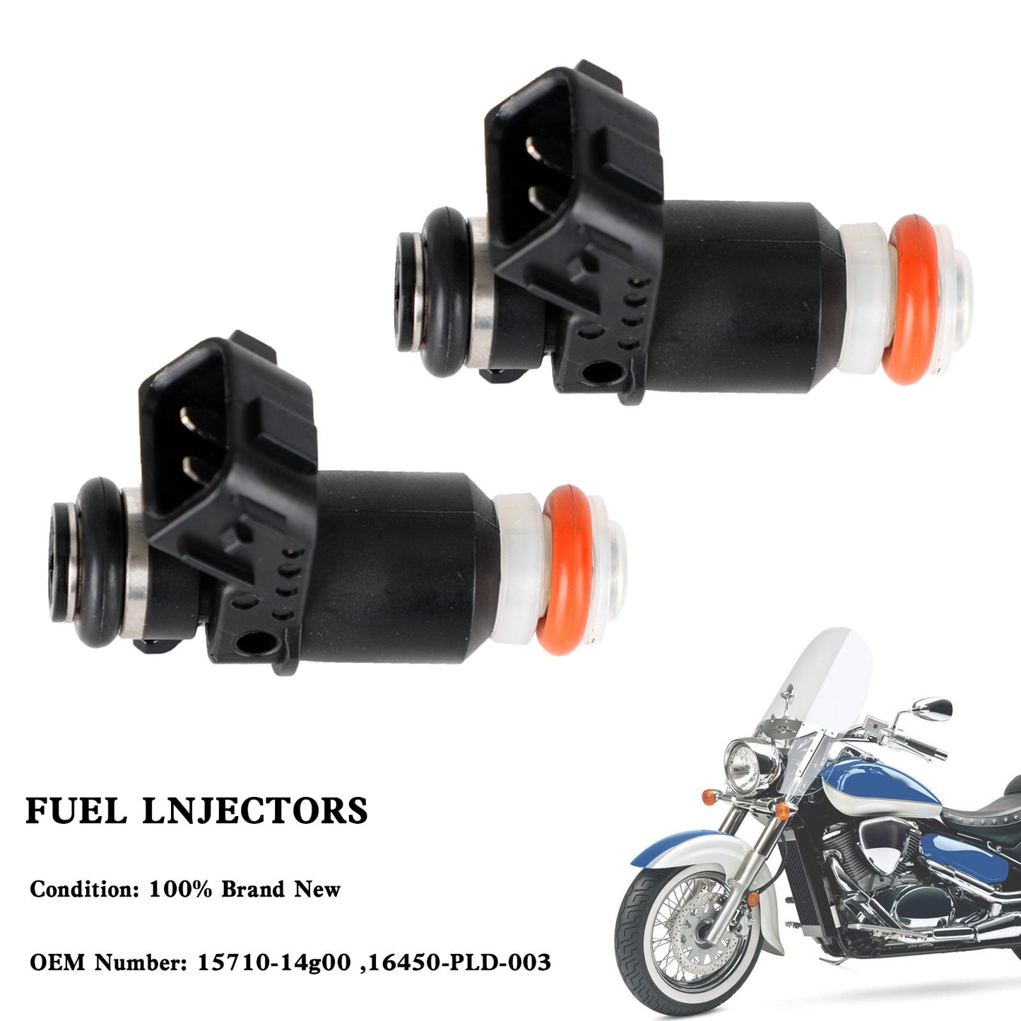 2PCS 16450-PLD-003 Fuel Injectors For Suzuki BOULEVARD M50 / C50 15710-14g00