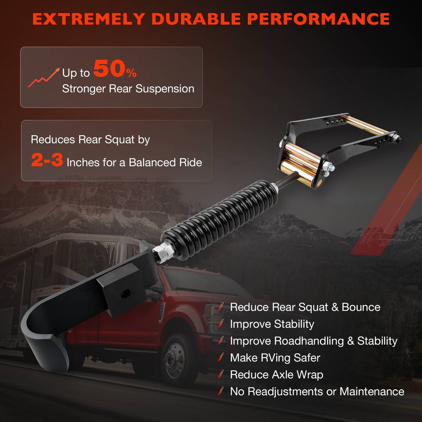Rear Leaf Spring Suspension Heavy Duty Kit For 2009-2023 Ford F150 4WD 3611-YHD