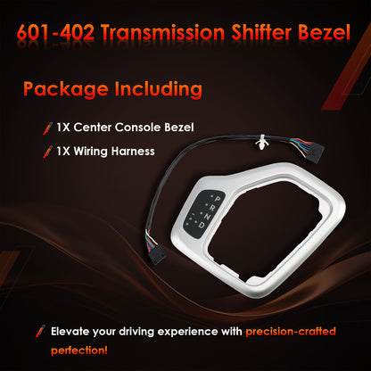 Silver Transmission Gear Shifter Bezel w/ Harness For 2014-2018 Jeep Cherokee KL