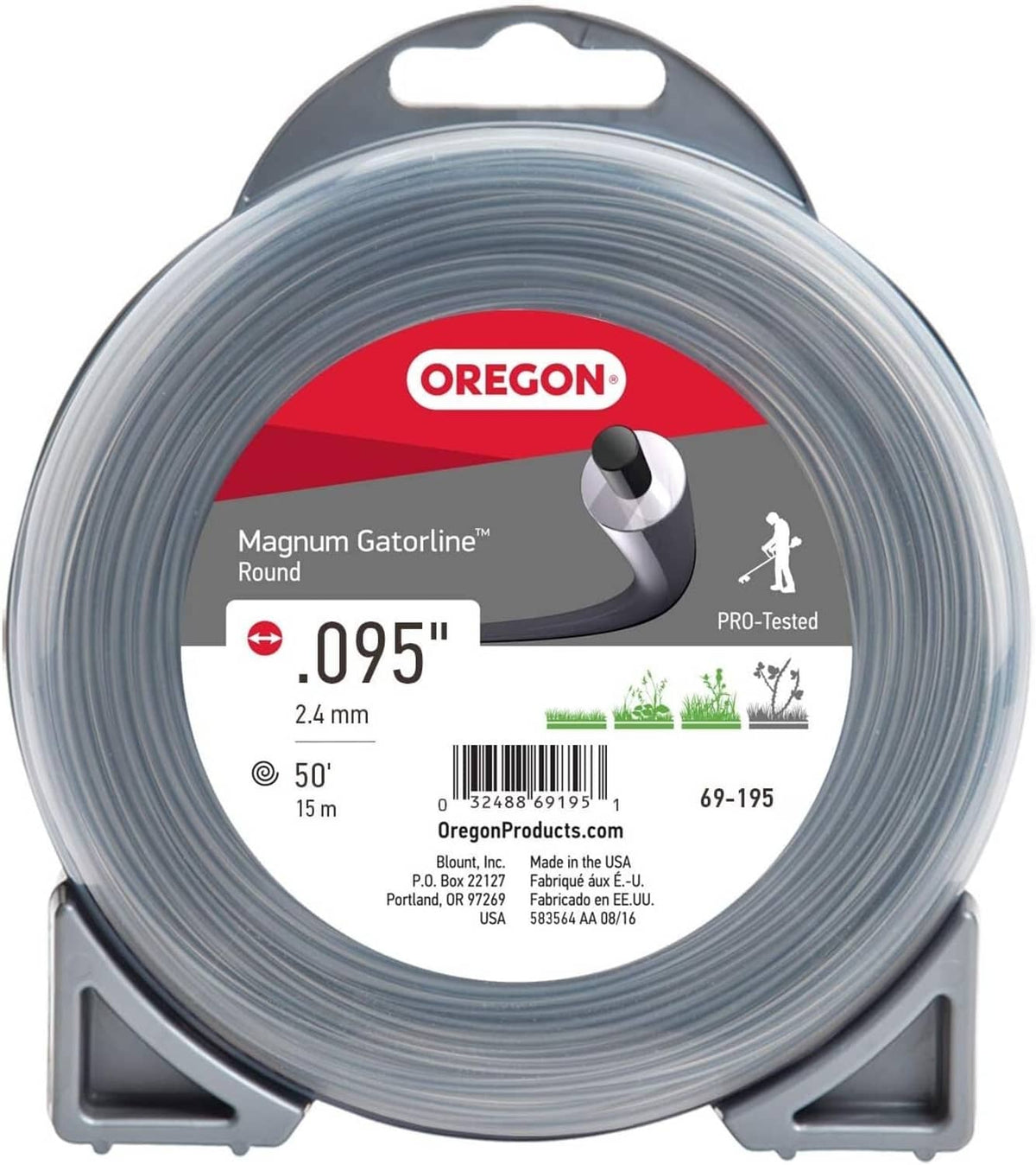 Solid Spare Oregon 69-195 Magnum Gatorline Round Trimmer Line .095-Inch by 50-Foot