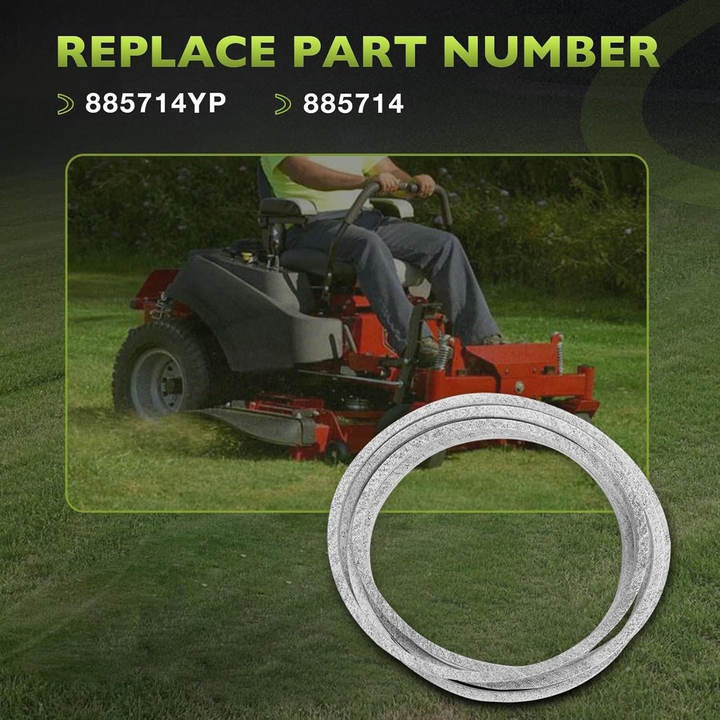 112.48" x 0.5" Mower Deck Drive Belt For Ferris 400S Series 48" 885714YP 885714