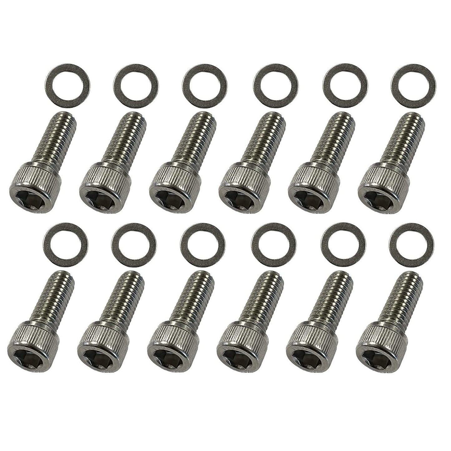 SBC Stainless Steel Exhaust Header Bolt Kit 1" 3/8-16 for Chevy V8 Small Blocks