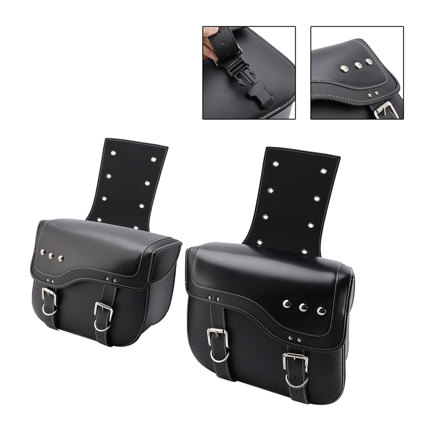 Tail Bag Side Saddlebag Tail Bag Luggage Pouch Storage Black 28L For Motorbike