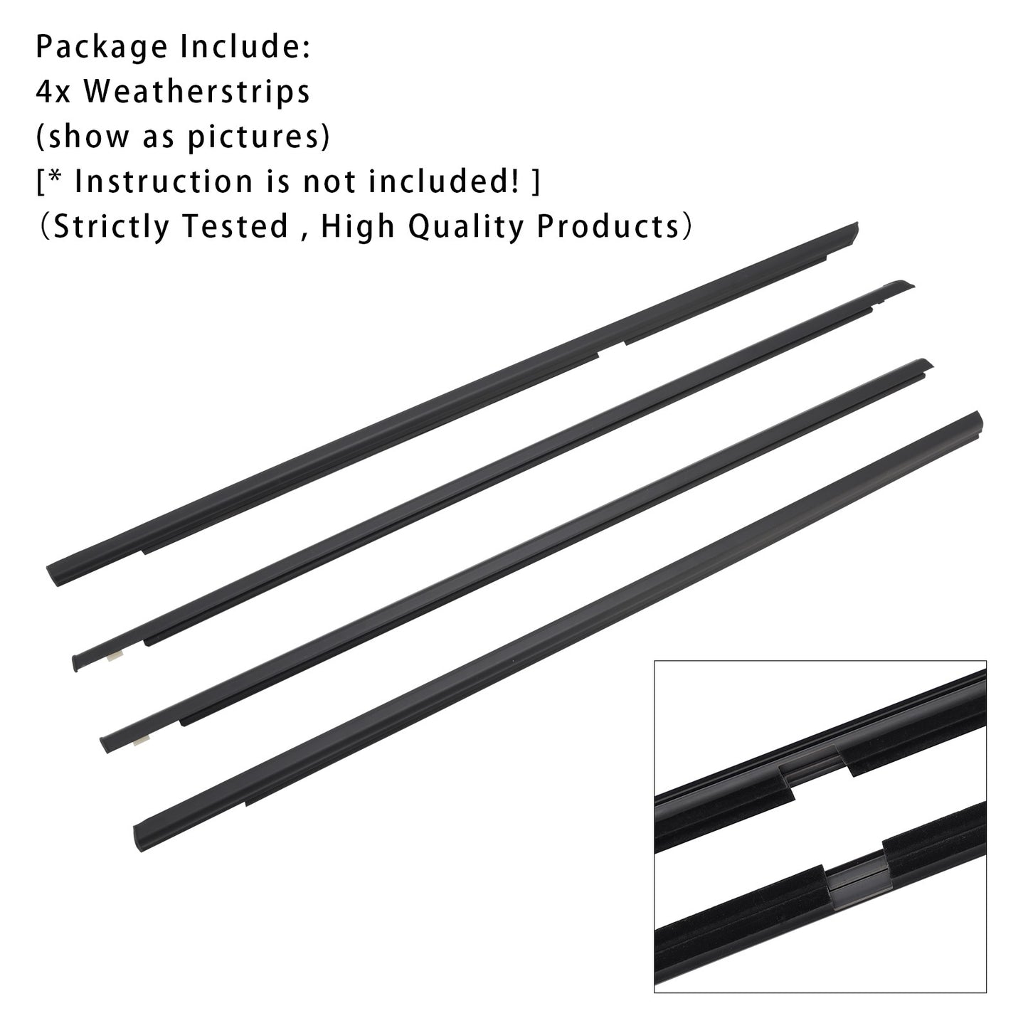 4PCS Door Glass Belt Outer Molding Weatherstrip For Suzuki Grand Vitara 09-13