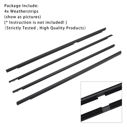 4PCS Door Glass Belt Outer Molding Weatherstrip For Suzuki Grand Vitara 09-13