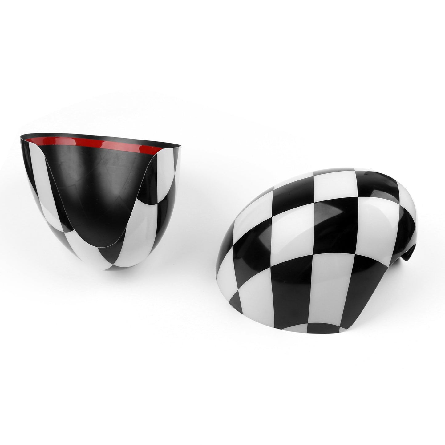 2 Checke Side Mirror Caps Covers for MINI Cooper Hardtop 2014 F55 & 2015 F56