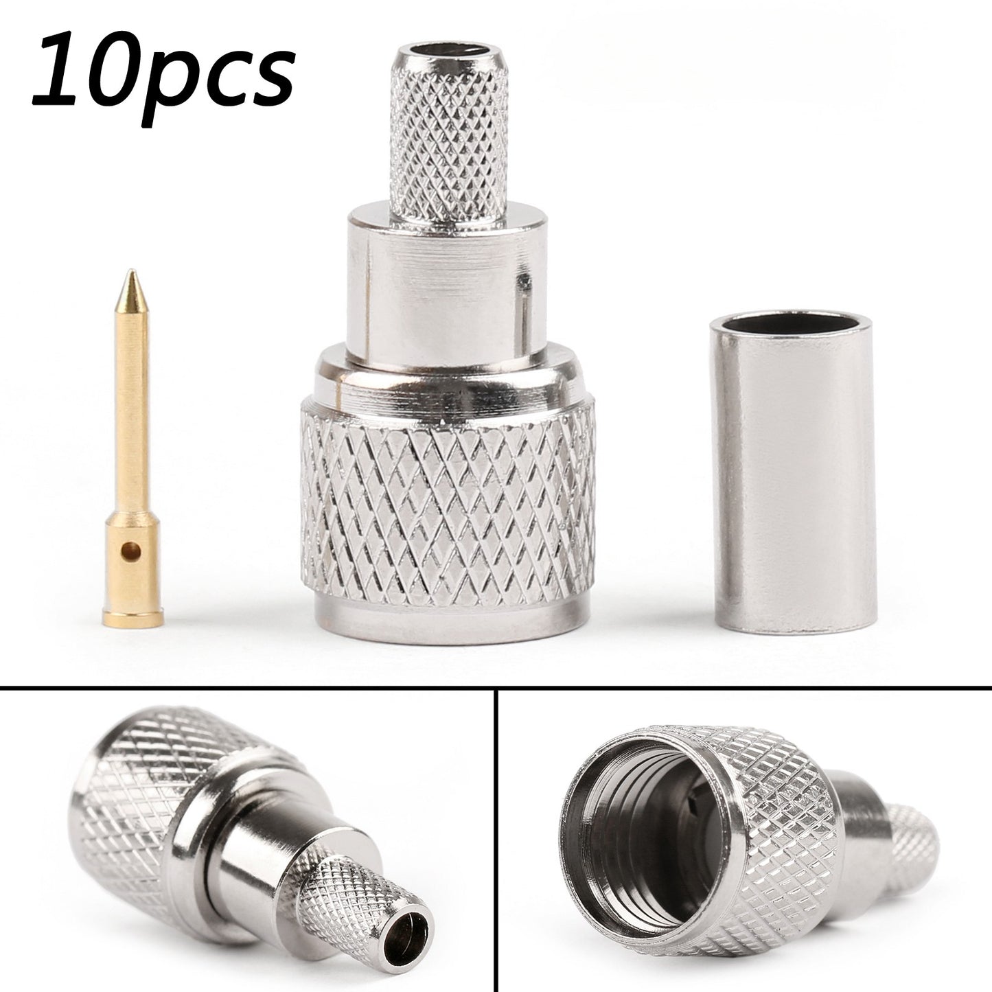 10x RG-58/U Cable Connector E Mini-UHF Crimps For Antenna Male Radio