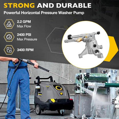 7/8" Shaft 2400 PSI Pressure Washer Pump For AR RMW22G24-EZ-SX Left-Handed Pump