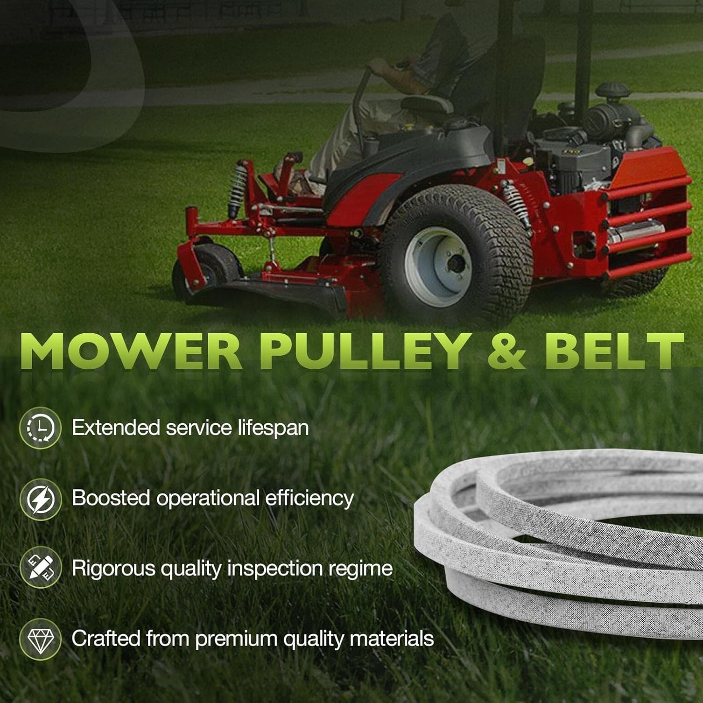 112.48" x 0.5" Mower Deck Drive Belt For Ferris 400S Series 48" 885714YP 885714